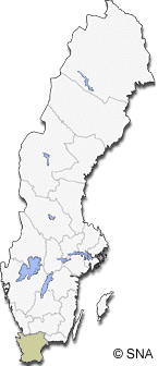 Map of Sweden with County of Skåne [click on any county for more info]