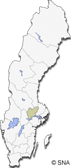 Map of Sweden with County of Västmanland [click on any county for more info]