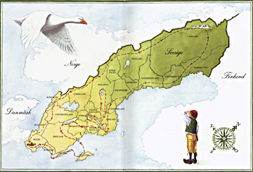 Illustration by Lars Klinting from the abbreviated edition of Nils Holgersson (Source: Mrbacka)