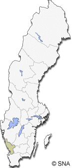 Map of Sweden with County of Halland [click on any county for more info]