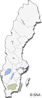 Map of Sweden with County of Kronoberg [click on any county for more info]