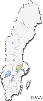 Map of Sweden with County of Vstmanland [click on any county for more info]